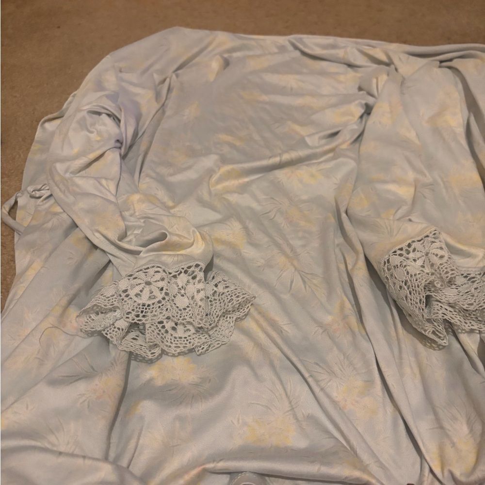 Jessica Simpson Light Blue Floral Robe Set - Picture 5 of 6